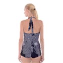 Black and White Lily Pond Boyleg Halter Swimsuit  View2