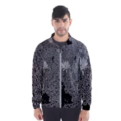 Black And White Lily Pond Men s Windbreaker