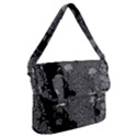 Black and White Lily Pond Buckle Messenger Bag View1