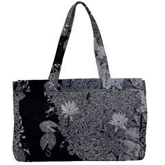 Black And White Lily Pond Canvas Work Bag