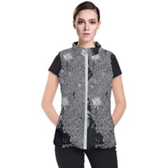 Black And White Lily Pond Women s Puffer Vest