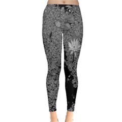 Black And White Lily Pond Inside Out Leggings by okhismakingart