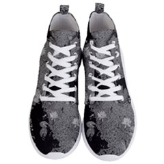 Black And White Lily Pond Men s Lightweight High Top Sneakers by okhismakingart