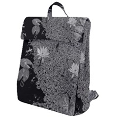 Black And White Lily Pond Flap Top Backpack by okhismakingart