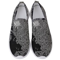 Black And White Lily Pond Men s Slip On Sneakers by okhismakingart