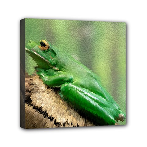 Frog Pixels Mini Canvas 6  X 6  (stretched) by Cbth