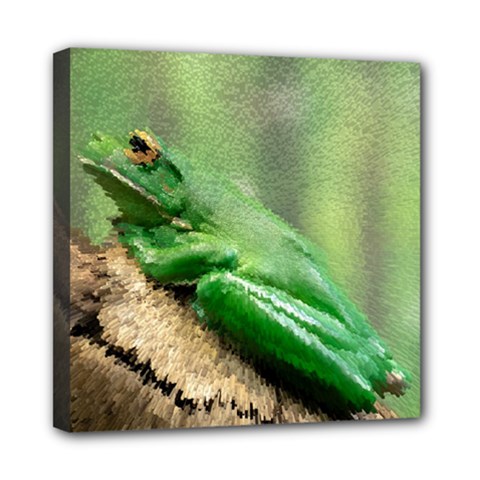 Frog Pixels Mini Canvas 8  X 8  (stretched) by Cbth