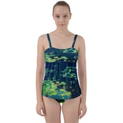 Lily Pond Ii Twist Front Tankini Set by okhismakingart