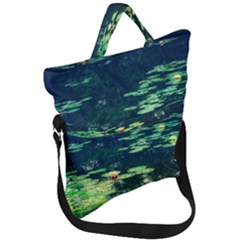 Lily Pond Ii Fold Over Handle Tote Bag by okhismakingart