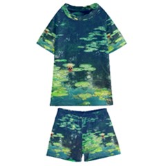 Lily Pond Ii Kids  Swim Tee And Shorts Set by okhismakingart