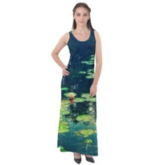 Lily Pond Ii Sleeveless Velour Maxi Dress by okhismakingart