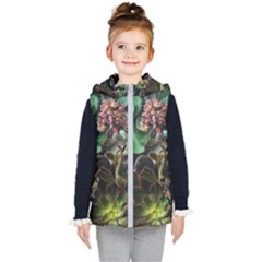 Succulents Kids  Hooded Puffer Vest by okhismakingart