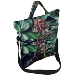 Succulents Fold Over Handle Tote Bag by okhismakingart