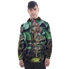 Succulents Men s Front Pocket Pullover Windbreaker by okhismakingart