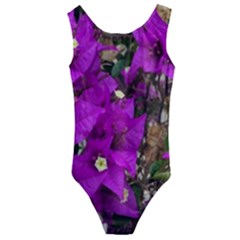 Bougainvillea  Kids  Cut-out Back One Piece Swimsuit by okhismakingart