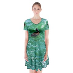 Waterbird  Short Sleeve V-neck Flare Dress by okhismakingart