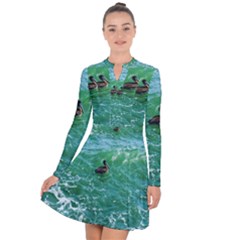 Waterbird  Long Sleeve Panel Dress by okhismakingart