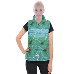 Waterbird  Women s Button Up Vest by okhismakingart