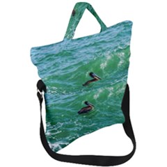 Waterbird  Fold Over Handle Tote Bag by okhismakingart