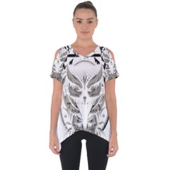 Owl Cut Out Side Drop Tee by Sudhe