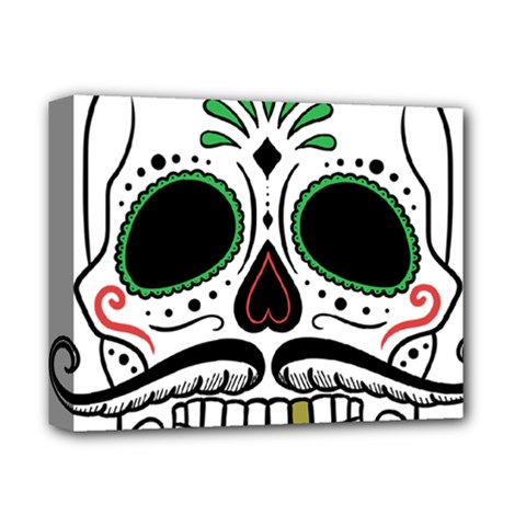 Day Of The Dead Skull Sugar Skull Deluxe Canvas 14  X 11  (stretched) by Sudhe