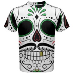 Day Of The Dead Skull Sugar Skull Men s Cotton Tee by Sudhe