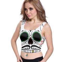 Day Of The Dead Skull Sugar Skull Crop Top by Sudhe