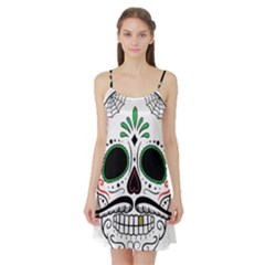 Day Of The Dead Skull Sugar Skull Satin Night Slip by Sudhe