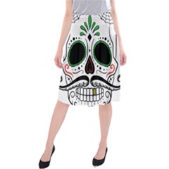 Day Of The Dead Skull Sugar Skull Midi Beach Skirt by Sudhe