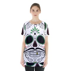 Day Of The Dead Skull Sugar Skull Skirt Hem Sports Top