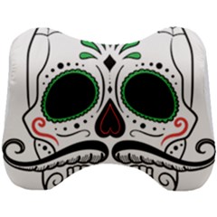 Day Of The Dead Skull Sugar Skull Head Support Cushion by Sudhe