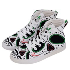 Day Of The Dead Skull Sugar Skull Men s Hi-top Skate Sneakers by Sudhe