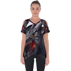 Dragon City Cut Out Side Drop Tee by Sudhe