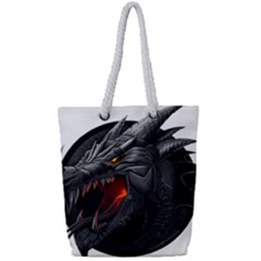 Dragon City Full Print Rope Handle Tote (small) by Sudhe