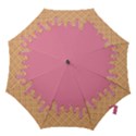 Ice Cream Pink melting background with beige cone Hook Handle Umbrellas (Large) View1