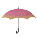 Ice Cream Pink melting background with beige cone Hook Handle Umbrellas (Large) View3