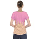 Ice Cream Pink melting background with beige cone Short Sleeve Front Detail Top View2