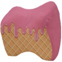 Ice Cream Pink melting background with beige cone Velour Head Support Cushion View4