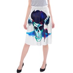 Skull Pirates Symbol Skeleton Midi Beach Skirt by Sudhe