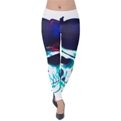 Skull Pirates Symbol Skeleton Velvet Leggings by Sudhe