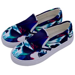 Skull Pirates Symbol Skeleton Kids  Canvas Slip Ons by Sudhe