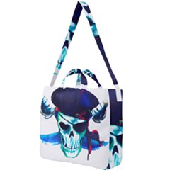 Skull Pirates Symbol Skeleton Square Shoulder Tote Bag by Sudhe