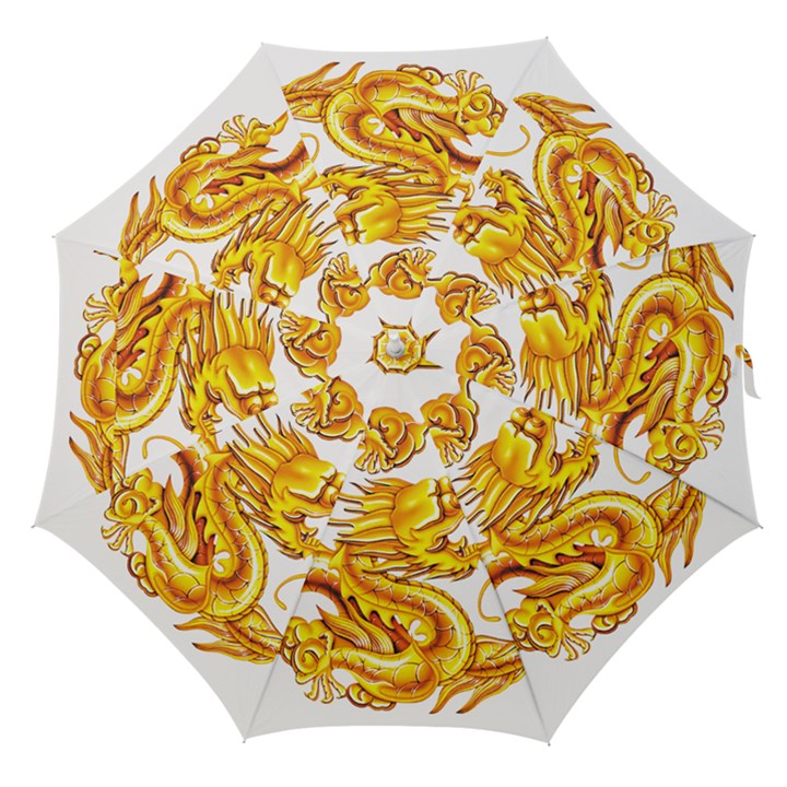 Chinese Dragon Golden Straight Umbrellas