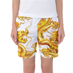 Chinese Dragon Golden Women s Basketball Shorts by Sudhe