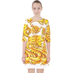 Chinese Dragon Golden Pocket Dress by Sudhe