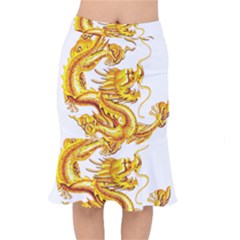 Chinese Dragon Golden Mermaid Skirt by Sudhe