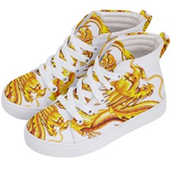 Chinese Dragon Golden Kids  Hi-top Skate Sneakers by Sudhe