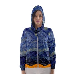 The Starry Night Starry Night Over The Rhne Pain Women s Hooded Windbreaker by Sudhe