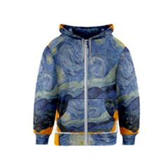 The Starry Night Starry Night Over The Rhne Pain Kids  Zipper Hoodie by Sudhe