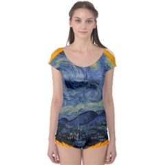 The Starry Night Starry Night Over The Rhne Pain Boyleg Leotard  by Sudhe